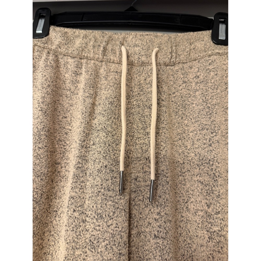 Nordstrom Womens Marled Knit Lounge Pants Tan Beige Drawstring Relaxed Medium - Picture 2 of 6
